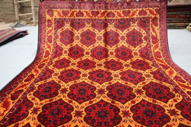 5x7 Ft Fine Tribal Area Rug - Orange Afghan Hand Knotted Wool For Living Room Home Decor Bedroom Rug, Oriental Turkmen - image 1