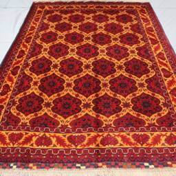 5x7 Ft Fine Tribal Area Rug - Orange Afghan Hand Knotted Wool For Living Room Home Decor Bedroom Rug, Oriental Turkmen - thumbnail 2