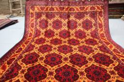 5x7 Ft Fine Tribal Area Rug - Orange Afghan Hand Knotted Wool For Living Room Home Decor Bedroom Rug, Oriental Turkmen - thumbnail 1
