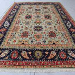 7x10 Ft Super Sultani Kazak Afghan Rug - Brand New Luxury Rug, Pictorial Medallion Geometric Area For Living Room - thumbnail 2
