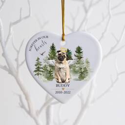 Pug, Dog Loss Gift, Pet Memorial Gift For Christmas, Keepsake Lover, Custom Ornament, Passed Away Angel - thumbnail 2