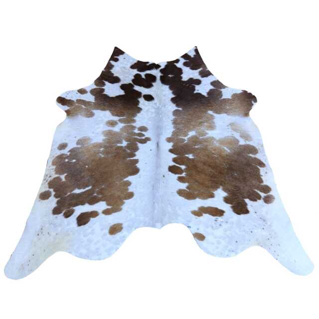 Large Premium Brown & White Cowhide Rug - Statement Hair-On Leather For Chic Interiors - image 1