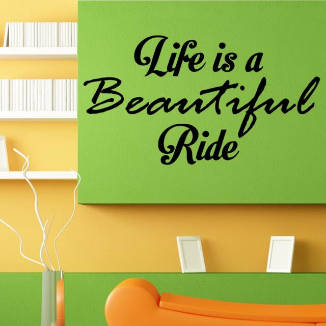 Life Is A Beautiful Ride One Quote Motivational Typography Wall Decal Vinyl Mural Home House Art Decor Free Shipping L175 - image 1