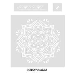 Harmony Mandala With Frame Stencil Pattern For Diy Wall Decor Modern Home Stencils Wall Art Yoga Studio Floral #s020A - thumbnail 2
