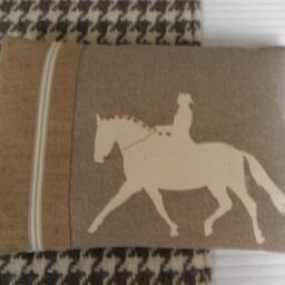 Handprinted Dressage Horse & Rider Cushion - thumbnail 4