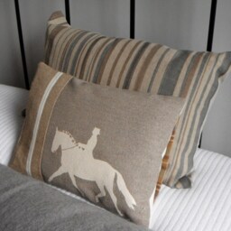 Handprinted Dressage Horse & Rider Cushion - thumbnail 2