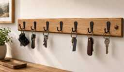 Handmade Oak Waxed Key Hook Rail Choice Of Hook & Wax Finishes 20cm To 60cm - thumbnail 1