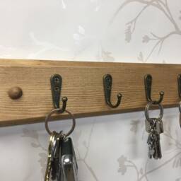 Handmade Oak Waxed Key Hook Rail Choice Of Hook & Wax Finishes 20cm To 60cm - thumbnail 3
