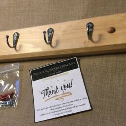 Handmade Oak Waxed Key Hook Rail Choice Of Hook & Wax Finishes 20cm To 60cm - thumbnail 4