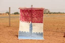 Handmade Wool Moroccan Rug Abstract Multicolored Boujad Azilal Carpet - thumbnail 1