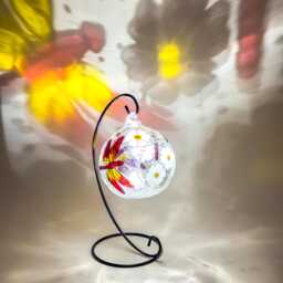 Red Dragonflies Hand Painted Glass Candle Holder - Good Luck, Strength & Passion Symbol