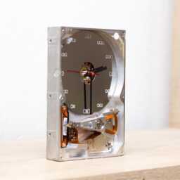 Desk Clock - Recycled Computer Hard Drive Clock, Hdd Gift For Dad, Unique Geek, Graduation - thumbnail 2