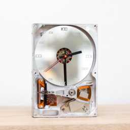 Desk Clock - Recycled Computer Hard Drive Clock, Hdd Gift For Dad, Unique Geek, Graduation - thumbnail 1