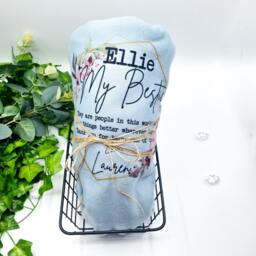 Personalised Birthday Gift For Best Friend, Throw Blanket, Cute For Her, Keepsake - thumbnail 2