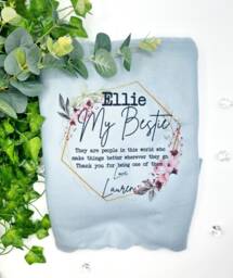 Personalised Birthday Gift For Best Friend, Throw Blanket, Cute For Her, Keepsake - thumbnail 1