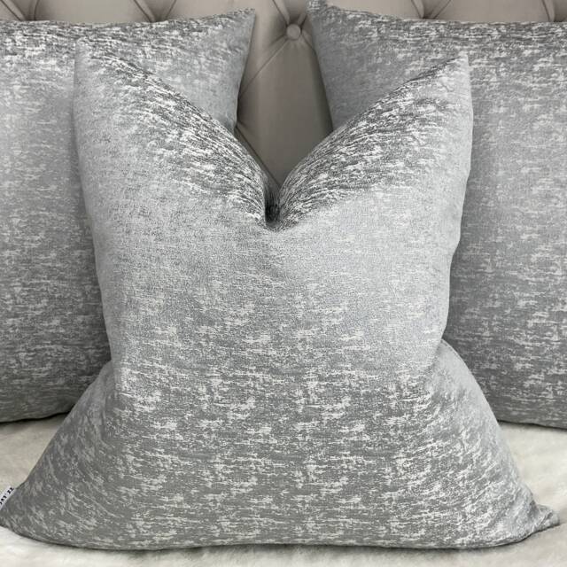 John Lewis & Partners Fabric, Plain Textured, Luxury Silver Cushion Cover, Sofa Or Bed Decorative Pillow - image 1