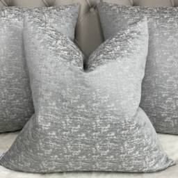 John Lewis & Partners Fabric, Plain Textured, Luxury Silver Cushion Cover, Sofa Or Bed Decorative Pillow