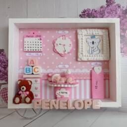 Picture Newborn/Quadretto Nascita Benvenuto Piccolino Fiocco Pink Baby Light Blue - thumbnail 3