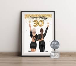 30Th Birthday Gift, Friend Best Wall Art, Personalised Gift - thumbnail 1