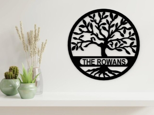 Tree Of Life Metal Sign Personalised Surname Middle - image 1