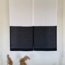 White Linen Noren Curtain Japanese Doorway Divider, Custom Colors - thumbnail 2