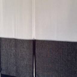 White Linen Noren Curtain Japanese Doorway Divider, Custom Colors - thumbnail 3