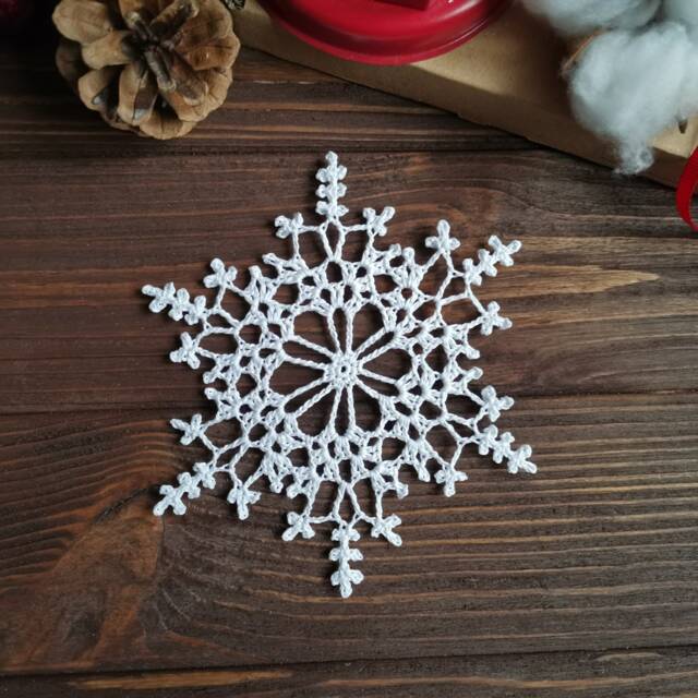 Large Snowflake Yarn Art - Made To Order, Eco-Friendly Christmas Decoration - image 1