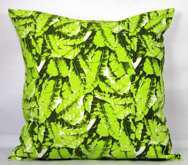 Green Leaves Throw Pillow Cover Cotton Cushion Cover - image 1