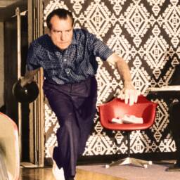 Richard Nixon Bowling Colorized Print Poster, Big Lebowski White House Ally Poster Vintage Presidential Art - thumbnail 3