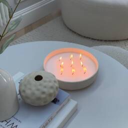 Rustic Hand Painted Extra Large 9 Wick Candle - Textured Stone Effect Bowl. Housewarming Gift, Birthday Gift, Beautiful Scented - thumbnail 4