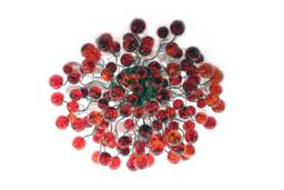 Flush Mount Ceiling Light With Red Wine Bubbles For Entryway, Bedroom, Living Room Or Toilet