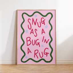 Snug As A Bug in Rug L Print - Home Poster Fun Quotes Bedroom Wall Art Dopamine Decor Typography Prints Hand Drawn - thumbnail 2