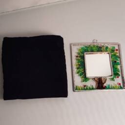 Tiny Painted Glass Mirror With Tree & Bag. Birthday Gift. Christmas Anytime Suitable For Older Children, Teenagers Adults - thumbnail 3