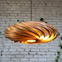 xxl Pendant Lamp Made Of Amber Tree Wood. Magic Indirect Lighting - thumbnail 1