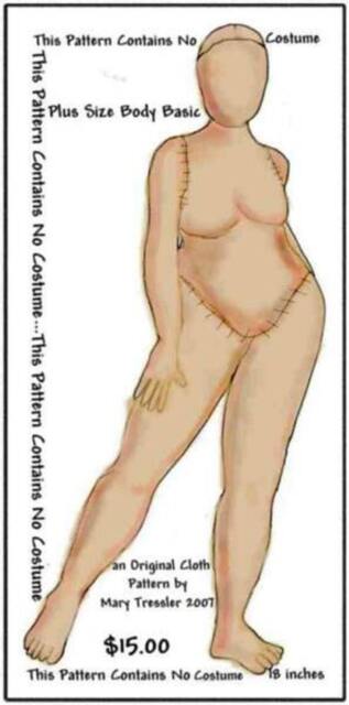 "PDF Digital Download, Original Design Dolls, Cloth Doll Pattern ""Plus Size Body Basic" - image 1