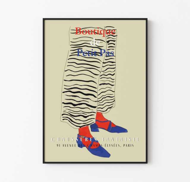 Vintage French Shoes Ad Paris Retro Poster - image 1