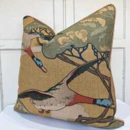 Mulberry Flying Ducks Sand Luxury Designer Decorative Cushion Pillow Cover - thumbnail 2