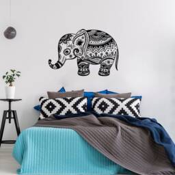 Elephant Wall Decal Vinyl Sticker Decals Patterns Art Indian Design Home Decor Removable Room Window - thumbnail 2