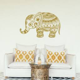 Elephant Wall Decal Vinyl Sticker Decals Patterns Art Indian Design Home Decor Removable Room Window - thumbnail 1