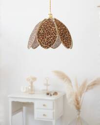 Simple Flower Pendant Light - Leopard & Gold - thumbnail 1