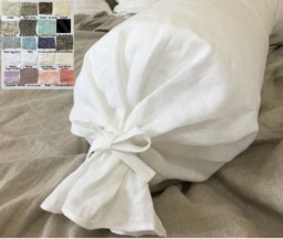 Bolster Pillow Cover in Natural Linen, Multiple Color Choices, Give Your Bed A New Look - thumbnail 1