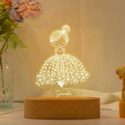 Ballerina Girl Night Light, Girl's Bedroom Decor, Baby Birth Gifts, Custom Name Lamp, Childs Nursery Decor, Christmas Gift - thumbnail 2