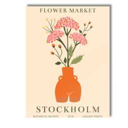 stockholm Flower Market Botanical Archive Floral Vase Poster Canvas Wall Art Print Decor Picture Ready To Hang - thumbnail 1