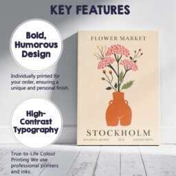 stockholm Flower Market Botanical Archive Floral Vase Poster Canvas Wall Art Print Decor Picture Ready To Hang - thumbnail 2