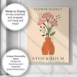 stockholm Flower Market Botanical Archive Floral Vase Poster Canvas Wall Art Print Decor Picture Ready To Hang - thumbnail 3