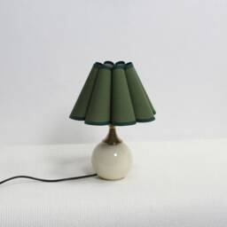 Handmade Moss Green Scallop Table Lamp Ceramic Base-50# - thumbnail 1