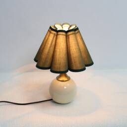 Handmade Moss Green Scallop Table Lamp Ceramic Base-50# - thumbnail 4