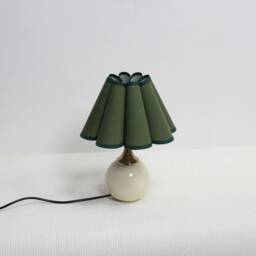 Handmade Moss Green Scallop Table Lamp Ceramic Base-50# - thumbnail 3