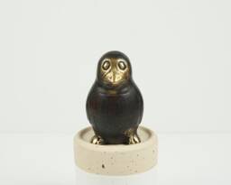 Penguin Bronze Art, 2.9 Inch Statue, Animal Miniature, Artwork, Figurine, Brass, Housewarming Decor, Tabletop Gift For Her