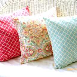 Coral & Aqua Pillow Covers, Waverly Inspirations Collection Fabric - thumbnail 2